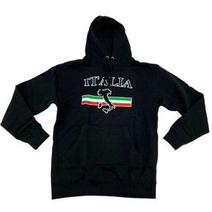 Hardcore Italian Italia Hoodie Black Size M
